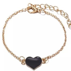 HEART BLACK AND GOLD BRACELET